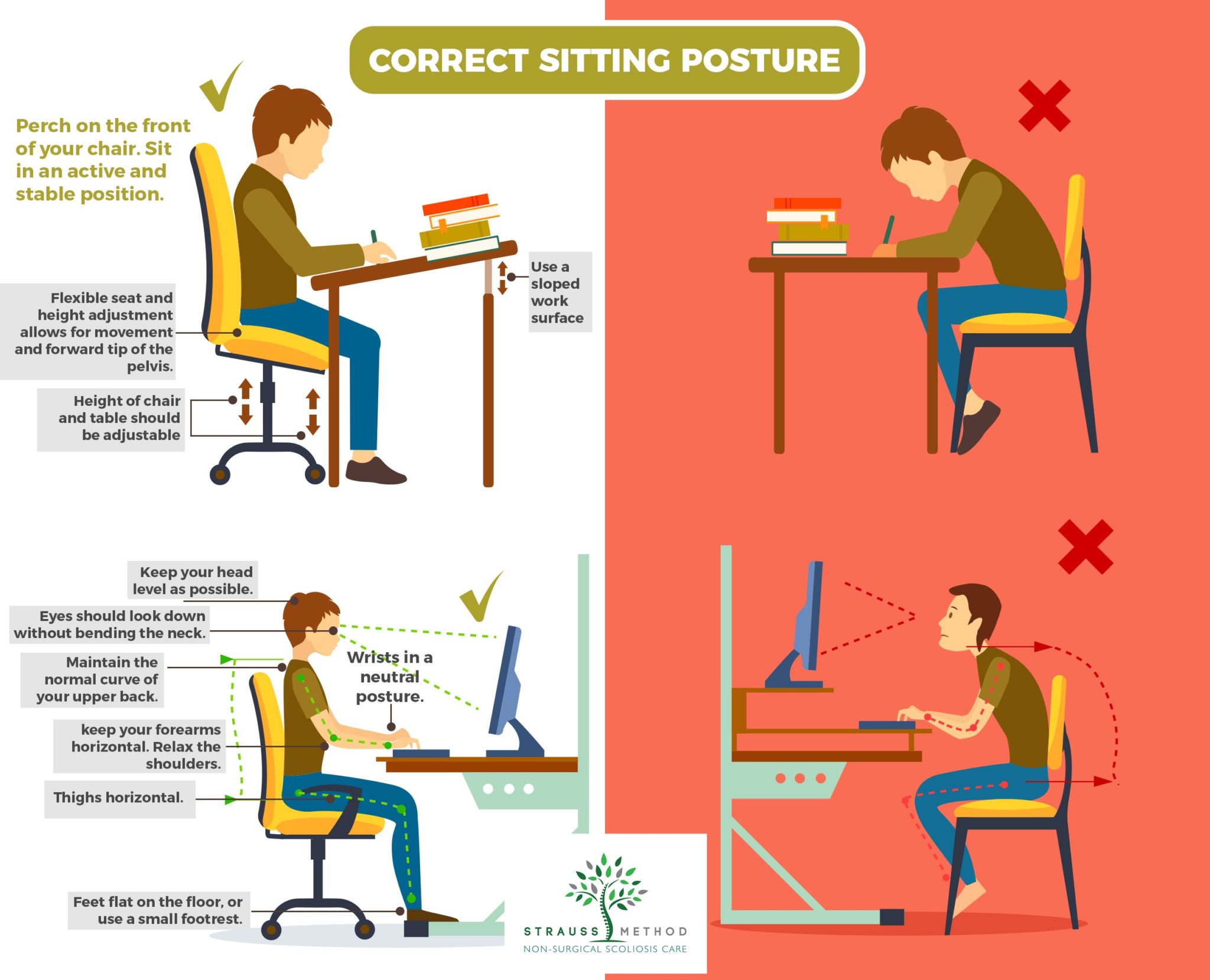 Case Review Form Strauss Scoliosis Correction   Ergonomics Of Sitting Infographic 