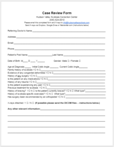 Scoliosis Case review Form